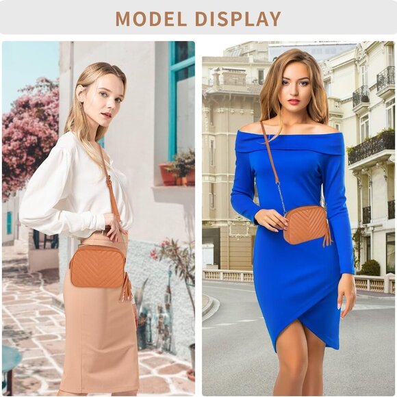 Quilted Crossbody Bag Women Small PU Leather Chain Strap Daily Use - Picture 2 of 7